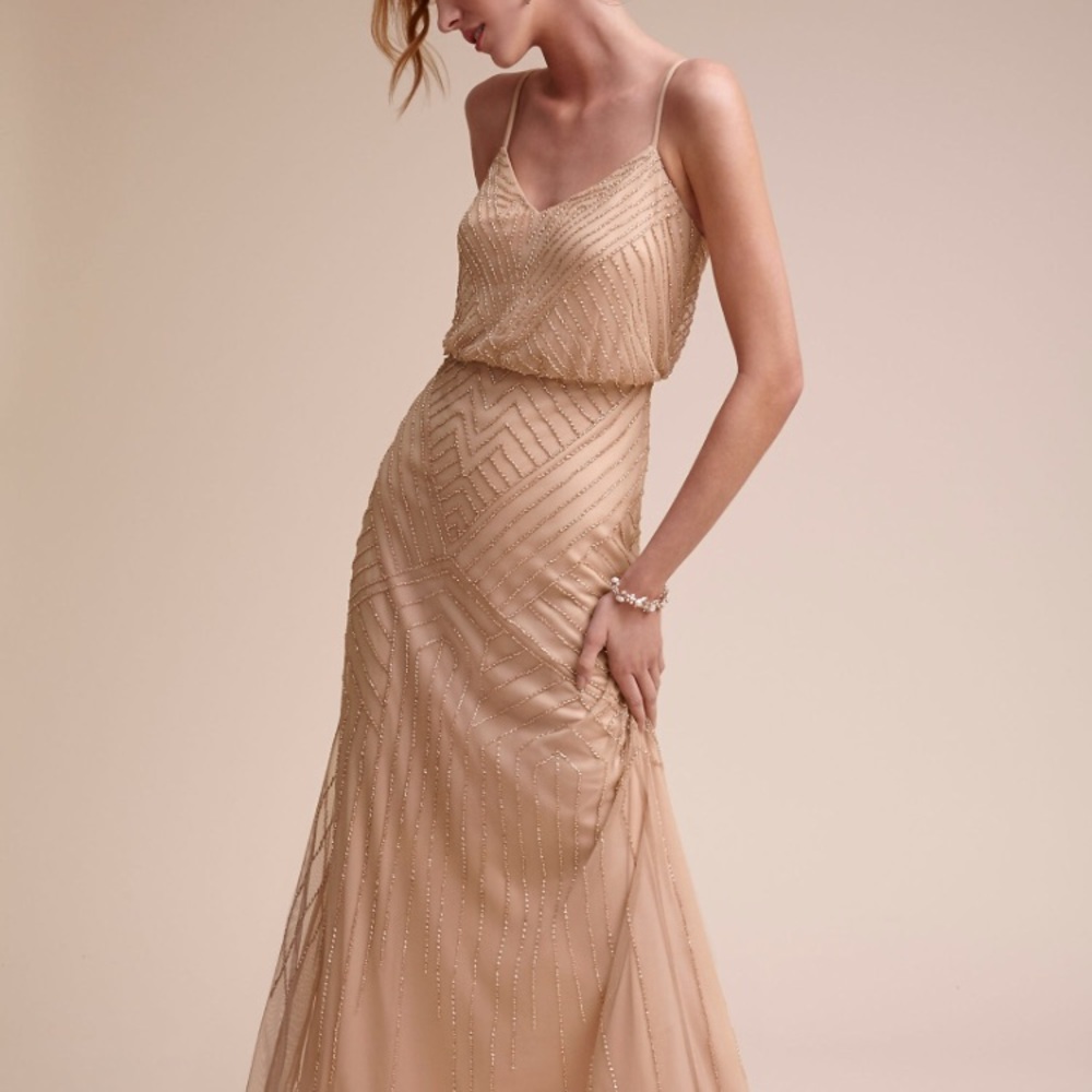Adriana Papell Sophia Dress BHLDN Rose Gold, Sz 0
